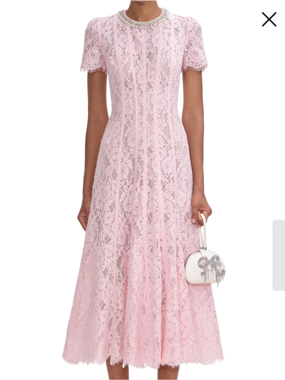 Self-Portrait Lace Bustier Midi Dress